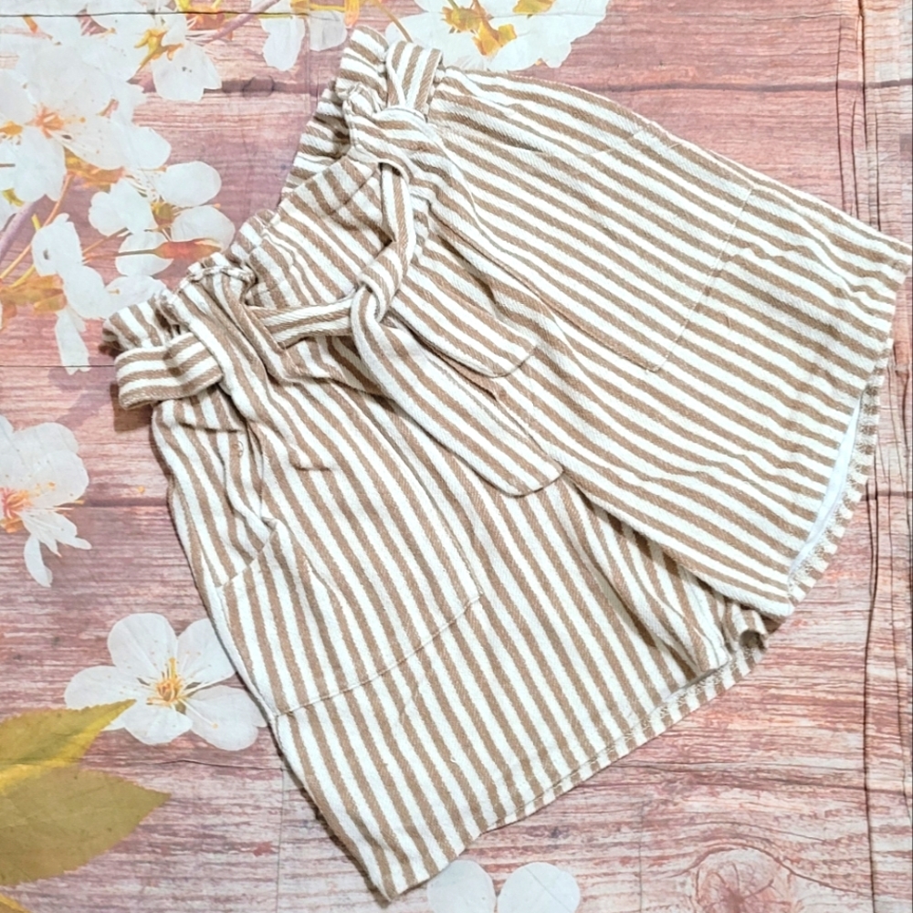 Zara striped high waist shorts